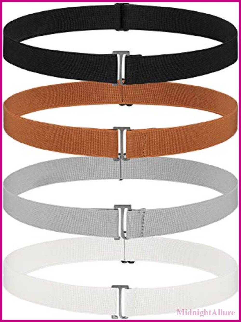 Invisible Stretch Belt No-Show Flat Buckle Tuck Band